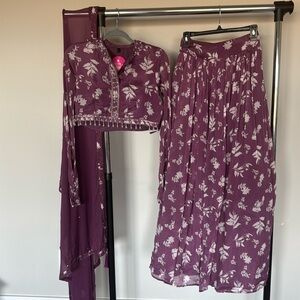 Purple Leahnga choli with dupatta..